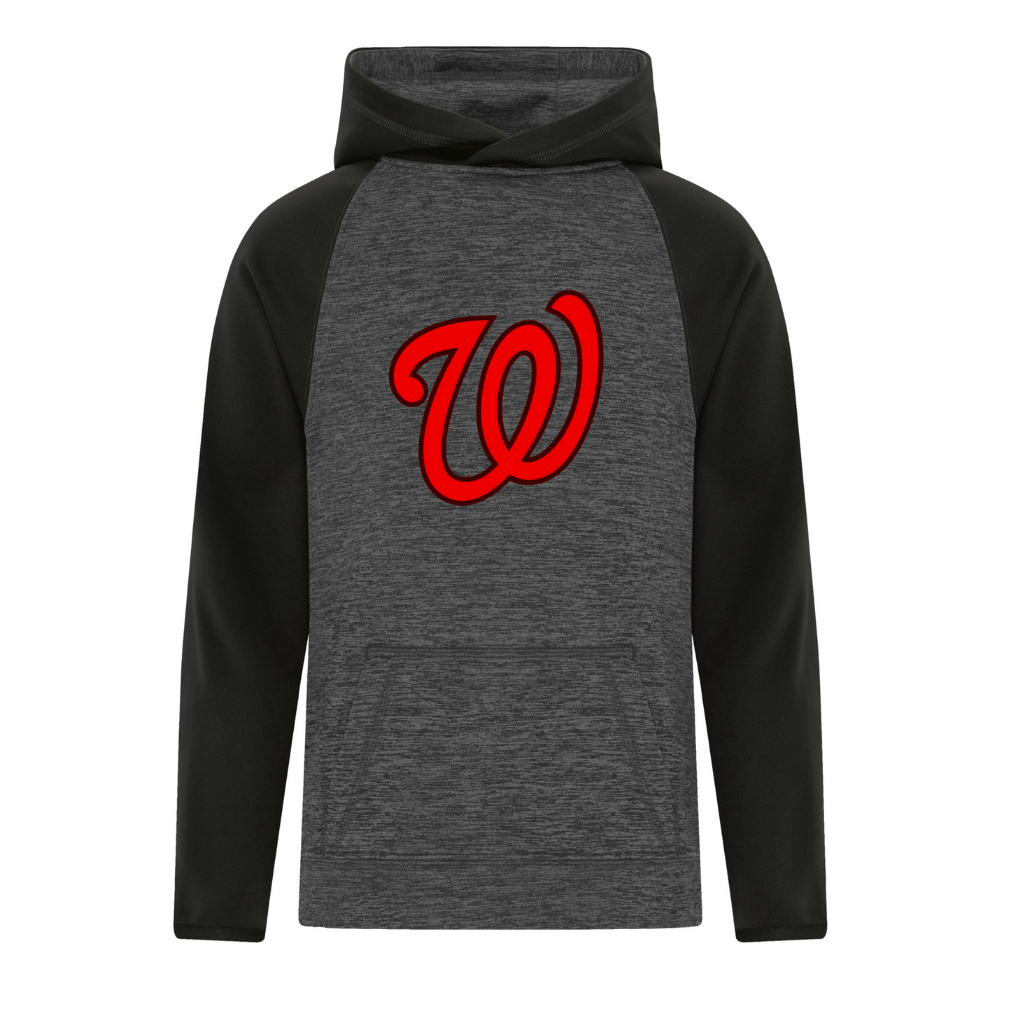 ADULT DYNAMIC HEATHER FLEECE TWO TONE HOODIE.